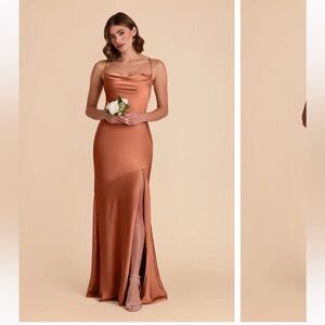 Birdy Grey Olivia Dress Matte Satin Terracotta Dress Size Small